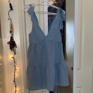Blue Gingham Sleeveless Dress